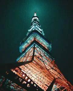 Good shooting spot Japan 4 low angle photo metal structure during night tokyo tower
