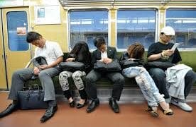 Japanese people on the train