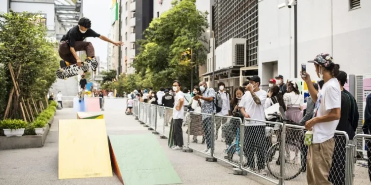 Skateboarding in Tokyo