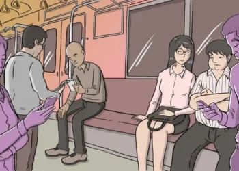 Japanese sitting next to foreigners